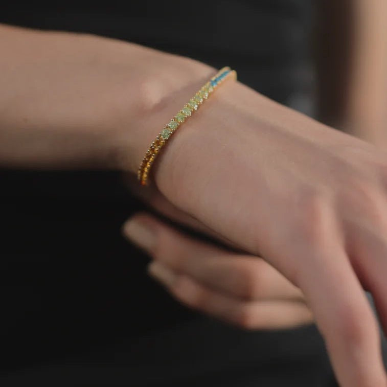 Rainbow Tennis Bracelet - ARTSY SILVER