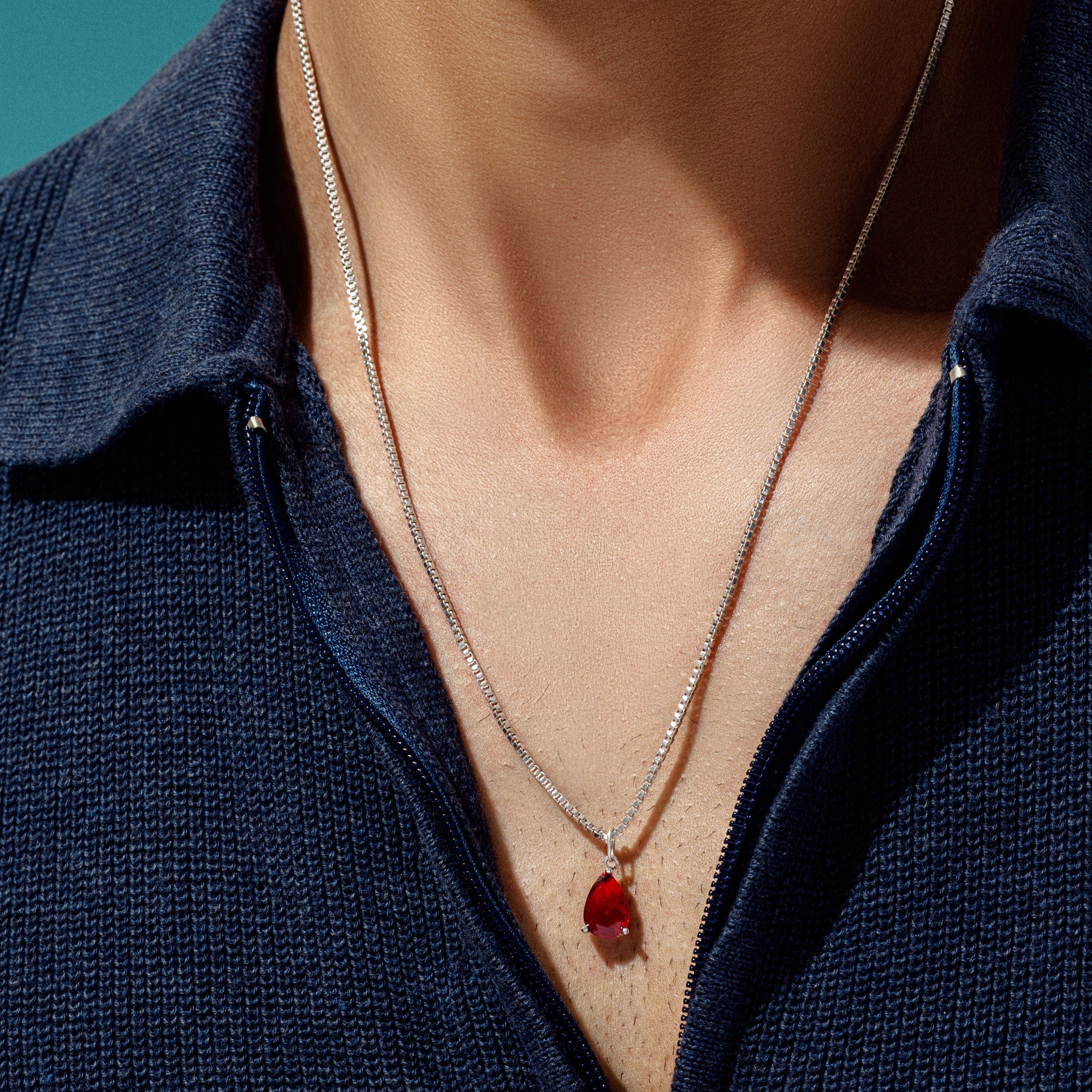 Mars Red Pear Cut Pendant