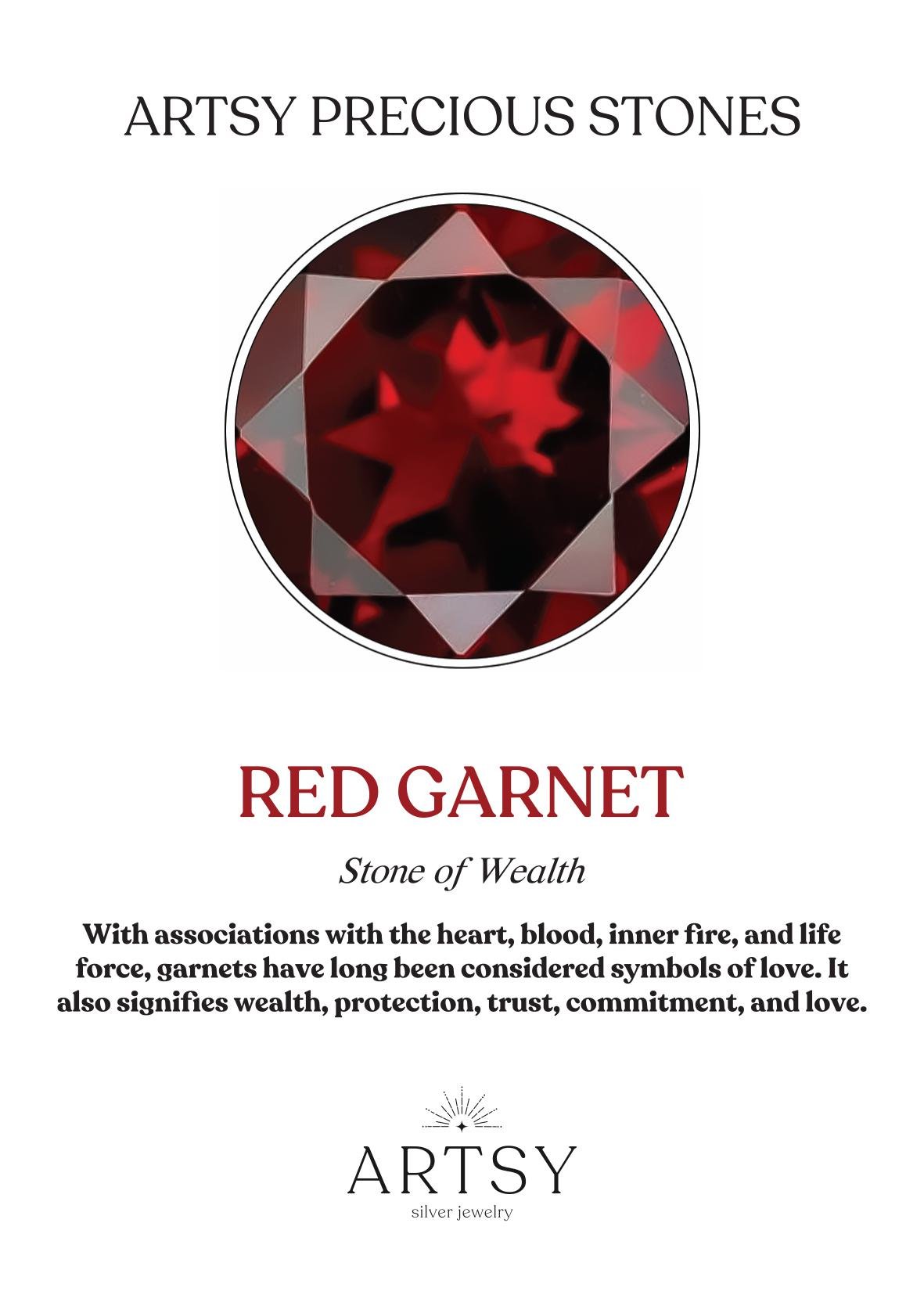 Sleeping Beauty Garnet Stone Necklace - ARTSY SILVER