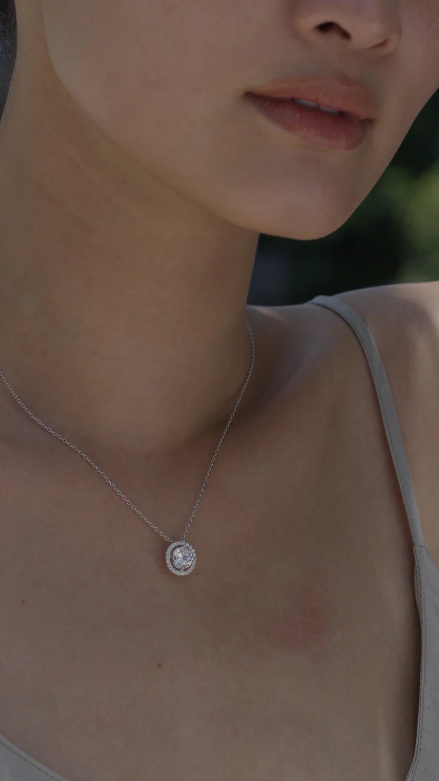 Round Zircon Solitaire Necklace - ARTSY SILVER