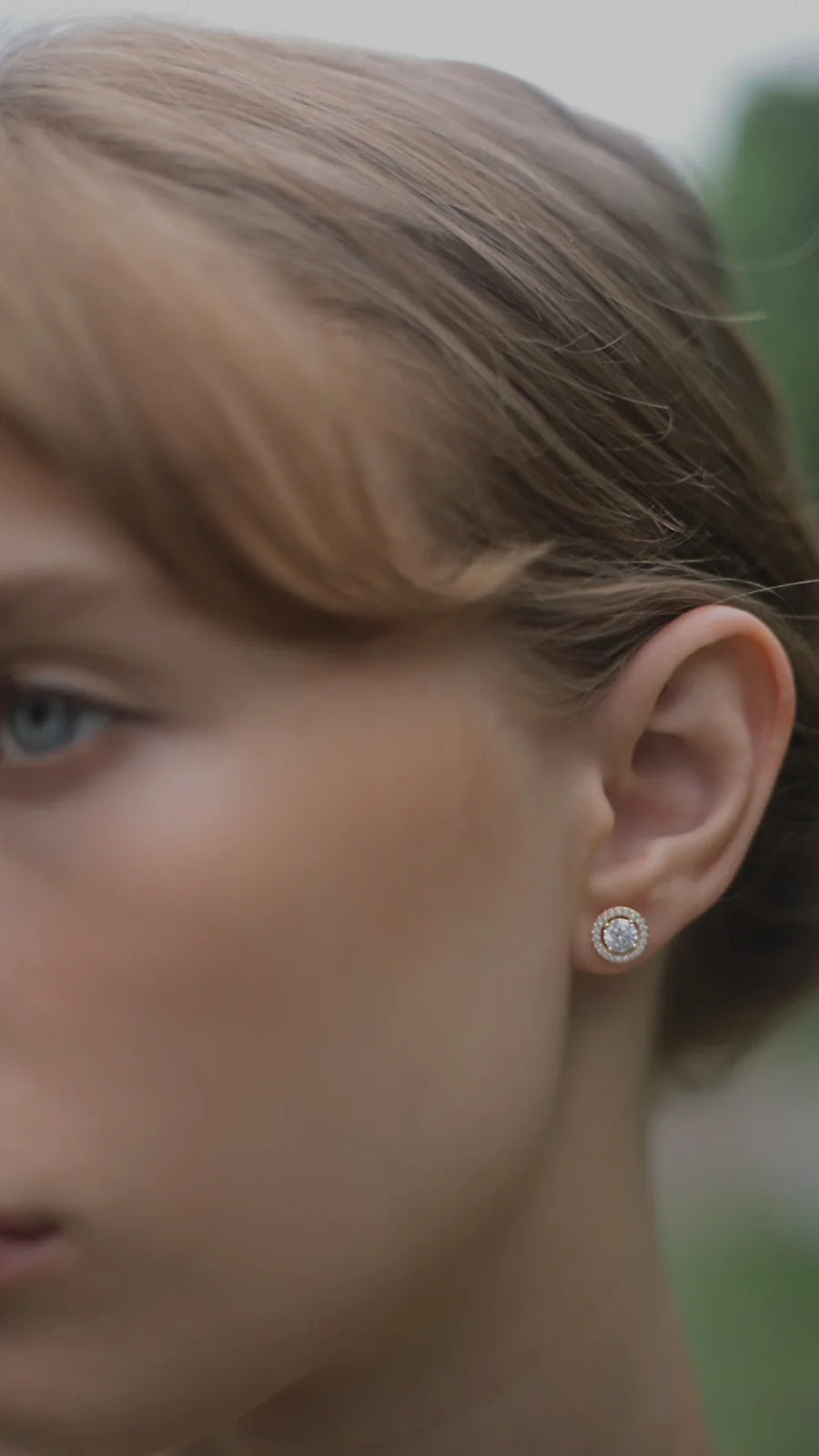 Round Zircon Gold Plating Earrings - ARTSY SILVER