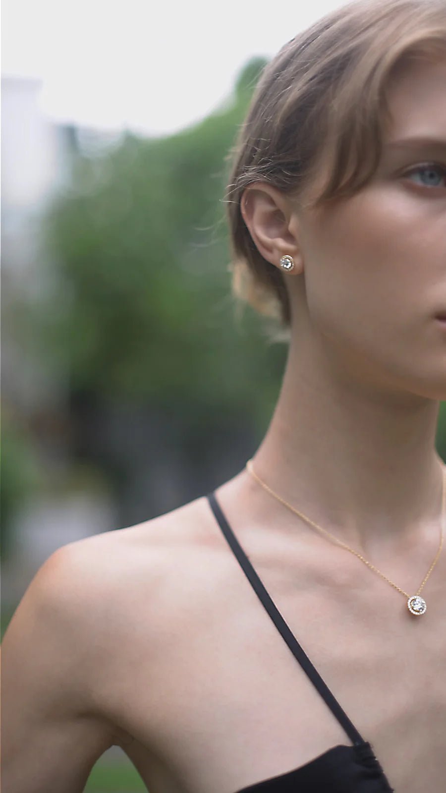 Round Zircon Gold Plating Earrings - ARTSY SILVER