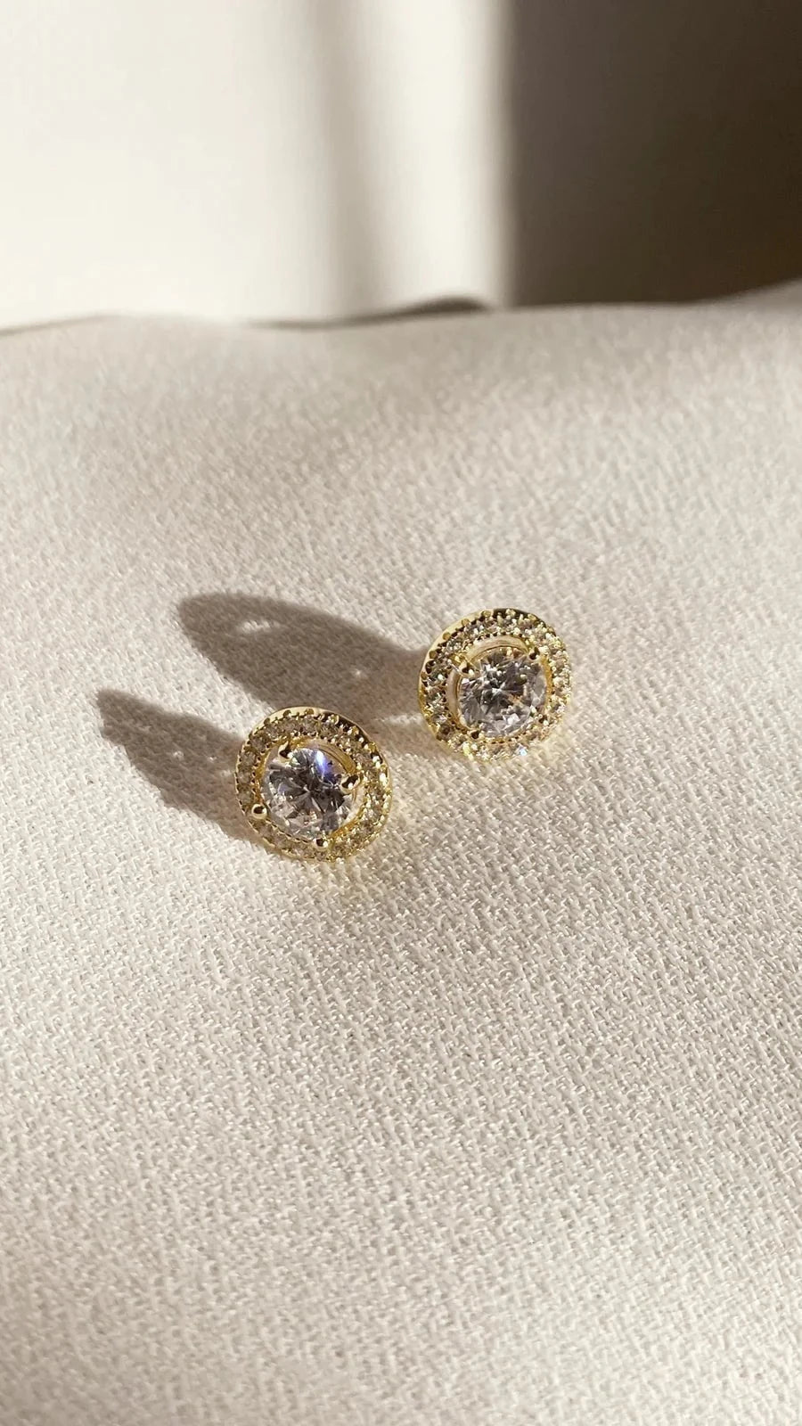Round Zircon Gold Plating Earrings - ARTSY SILVER