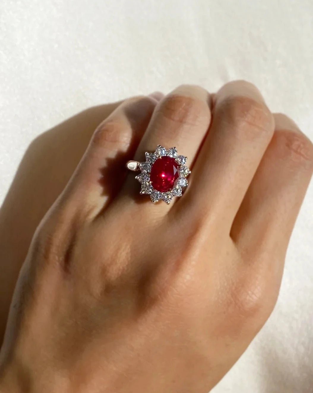 Queen’s Ruby Aura Silver Ring - ARTSY SILVER