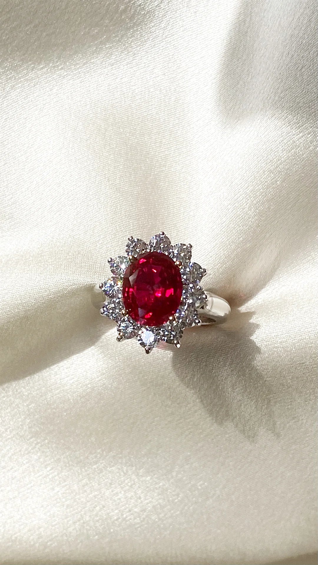 Queen’s Ruby Aura Silver Ring - ARTSY SILVER