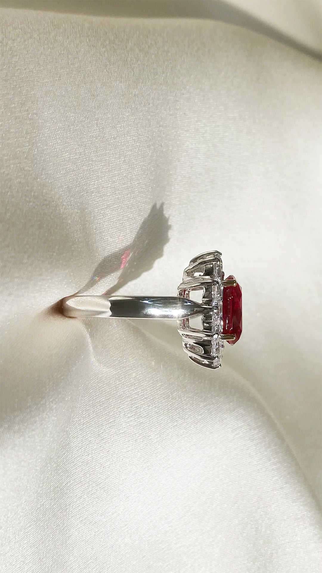 Queen’s Ruby Aura Silver Ring - ARTSY SILVER