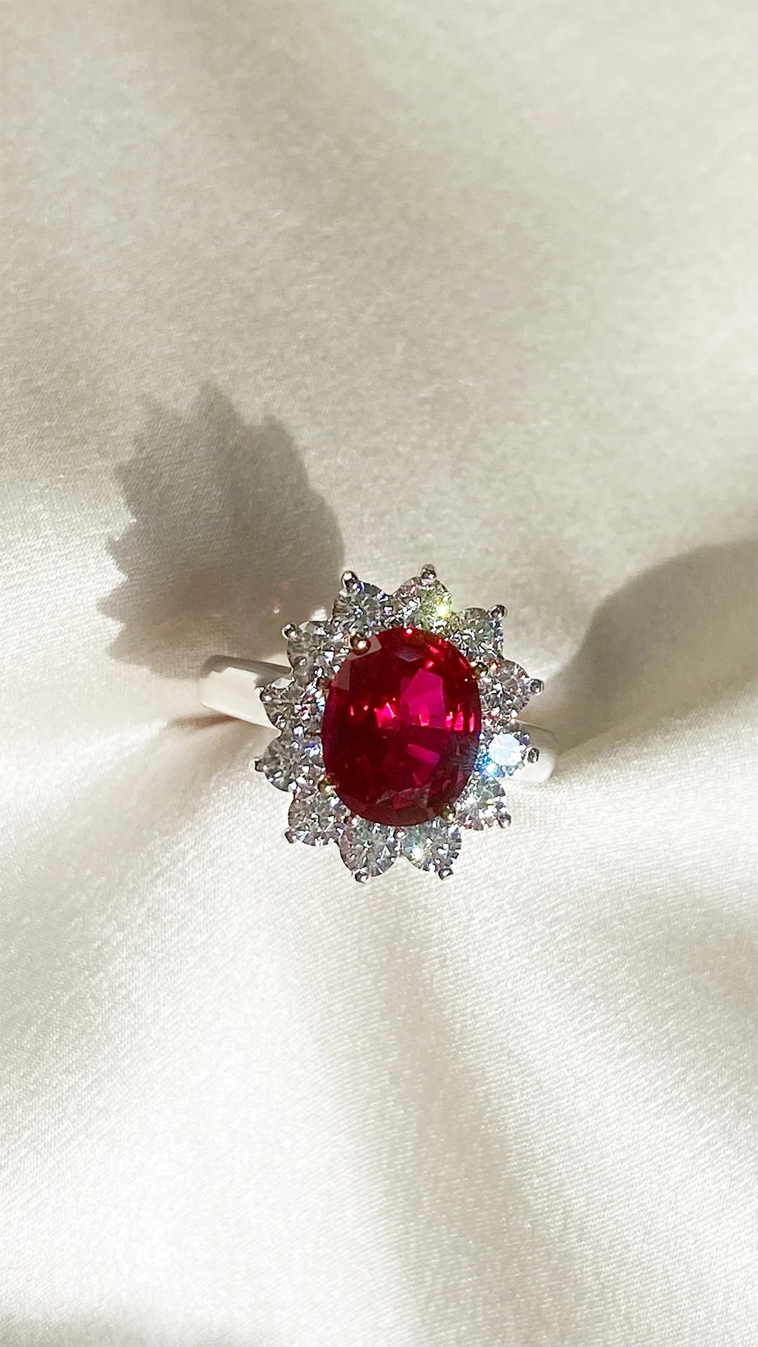 Queen’s Ruby Aura Silver Ring - ARTSY SILVER