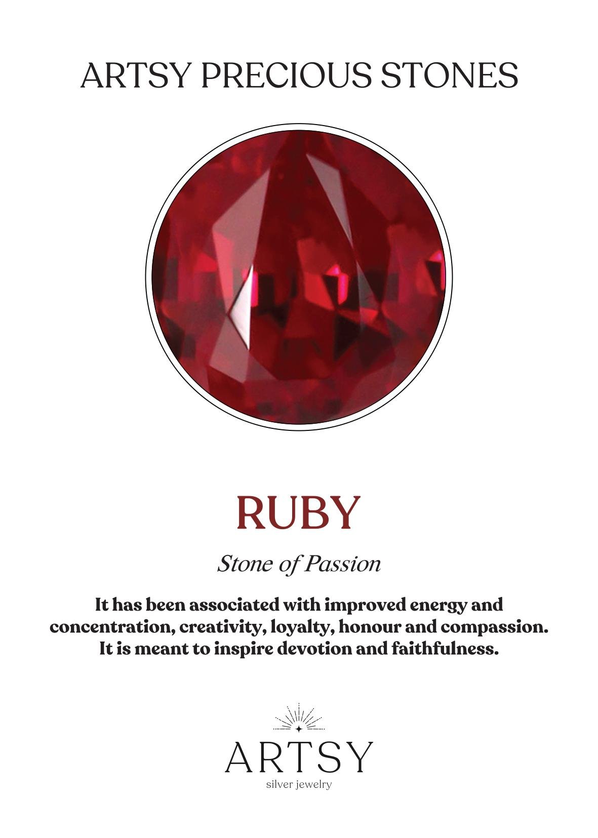 Daffodil Garden Ruby Ring - ARTSY SILVER