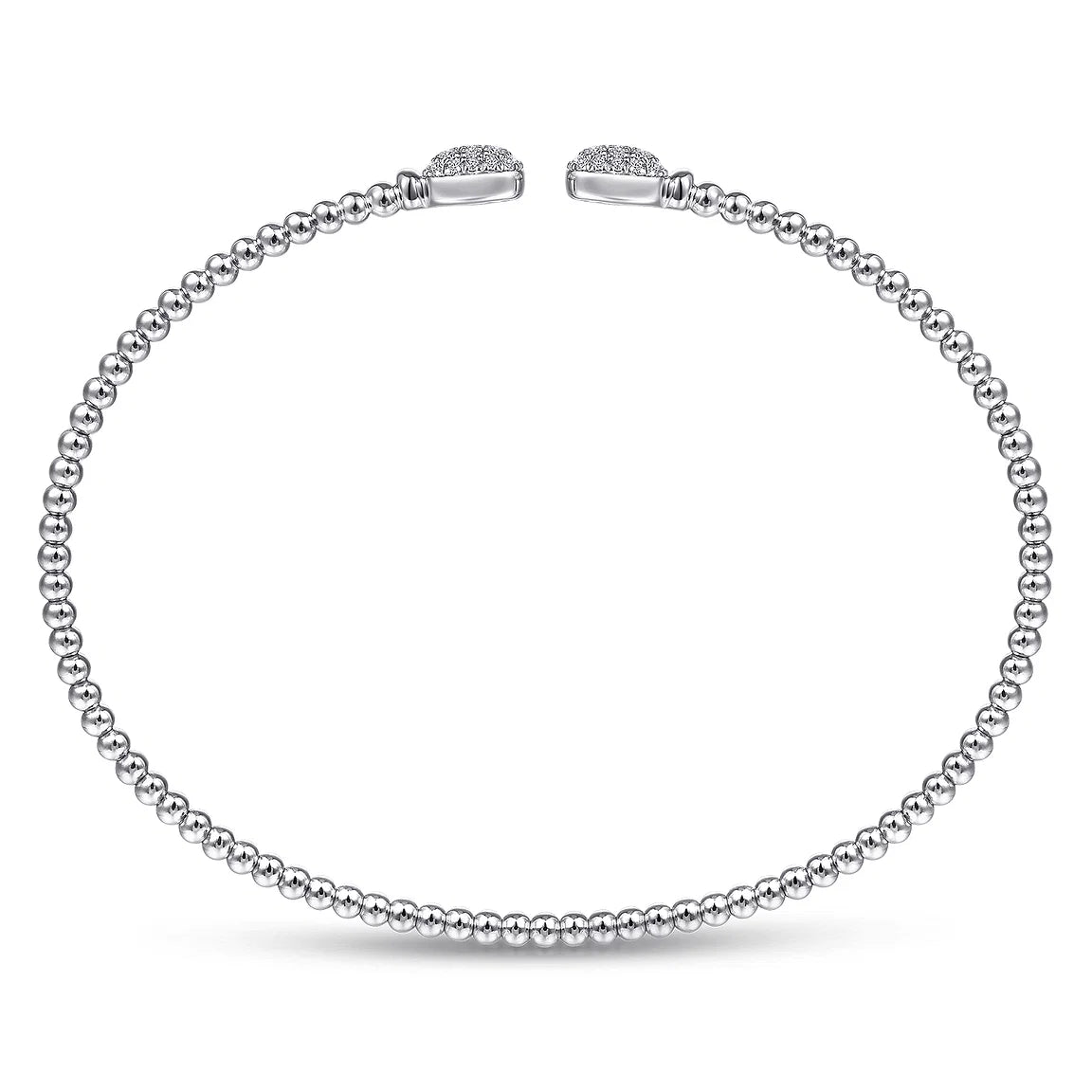 Signature Zircon Open Bangle - ARTSY SILVER