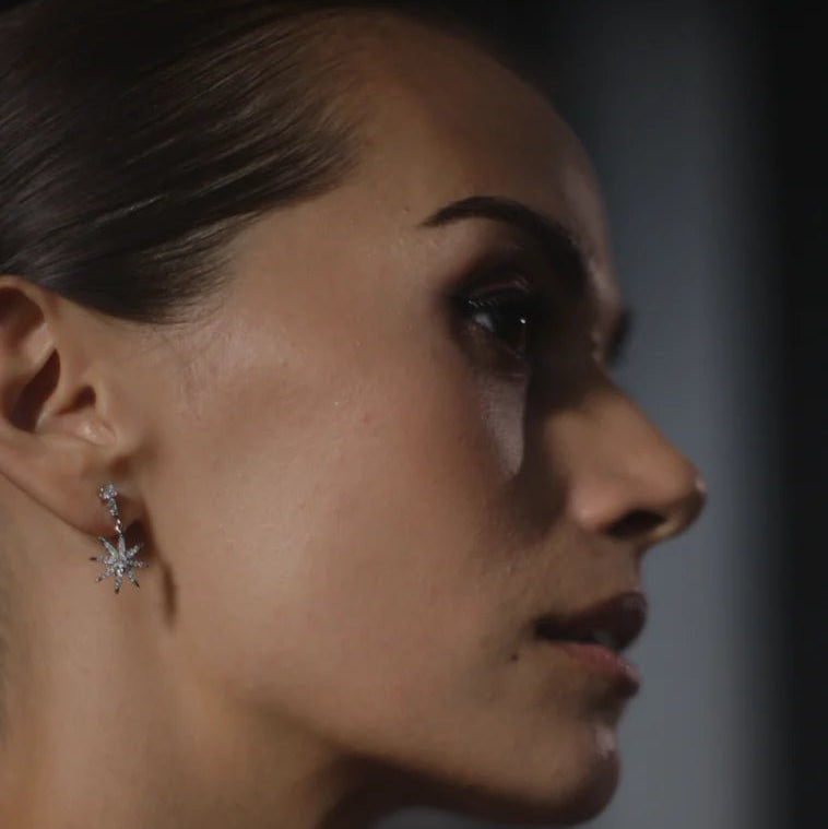 Daphne Pole Star Silver Earrings - ARTSY SILVER