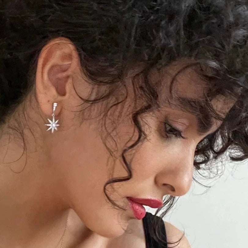 Daphne Pole Star Silver Earrings - ARTSY SILVER