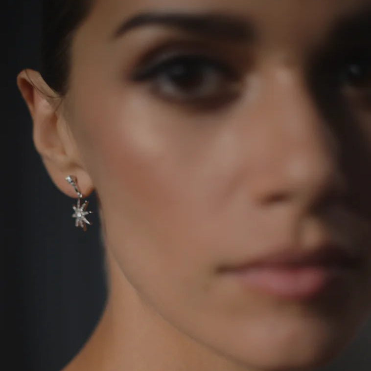 Daphne Pole Star Silver Earrings - ARTSY SILVER