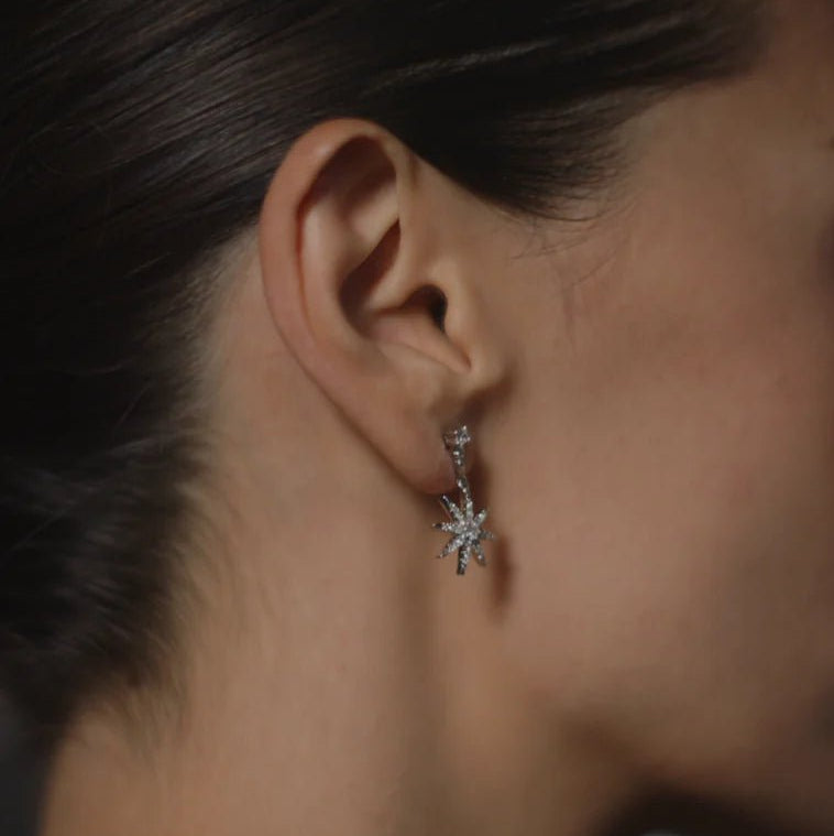 Daphne Pole Star Silver Earrings - ARTSY SILVER