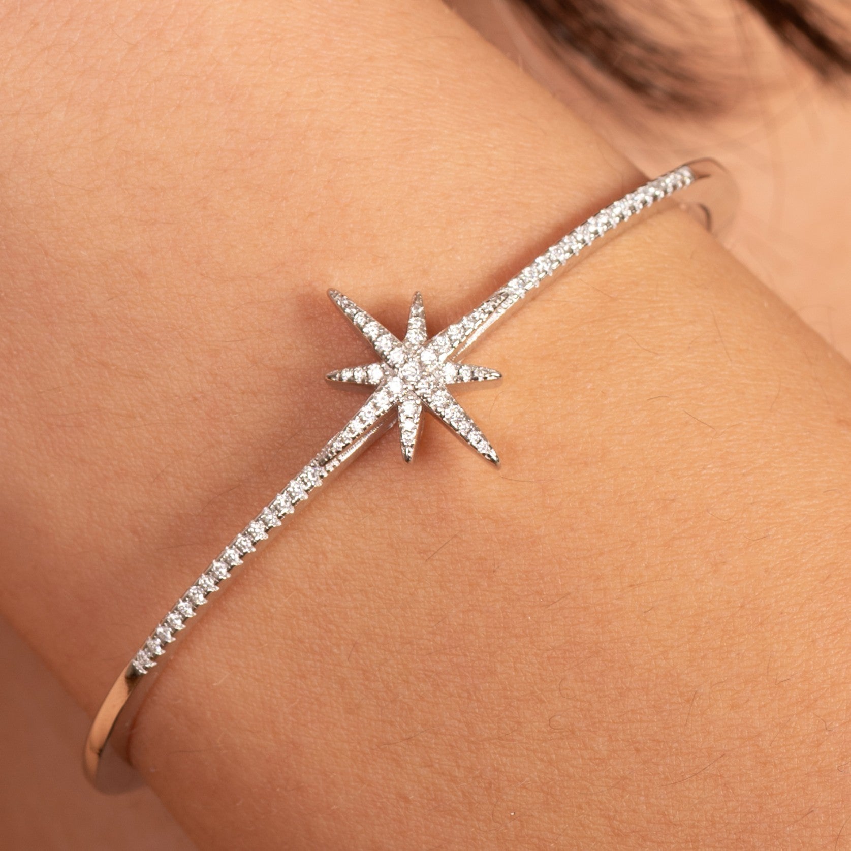 Silver Pole Star Bangle