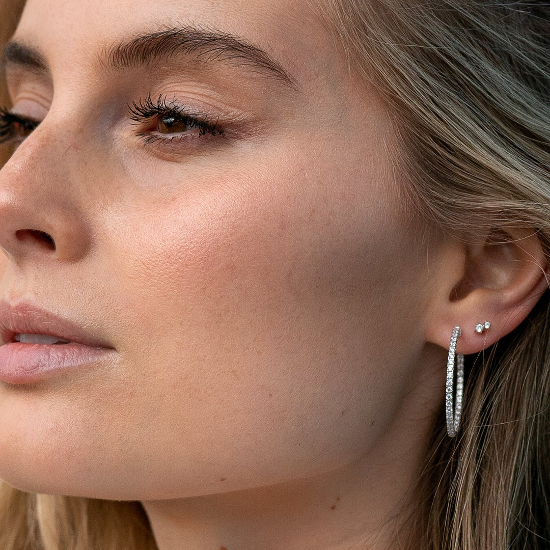 Glow Up Silver Hoops Medium Size - ARTSY SILVER