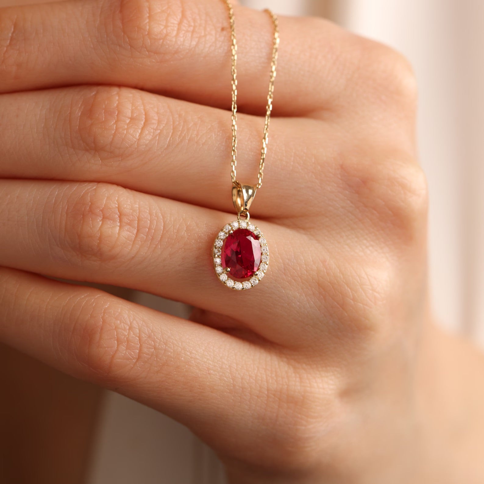 Sleeping Beauty Garnet Stone Necklace - ARTSY SILVER