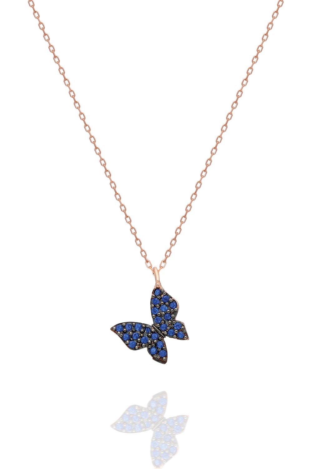 Small Blue Butterfly Necklace - ARTSY SILVER