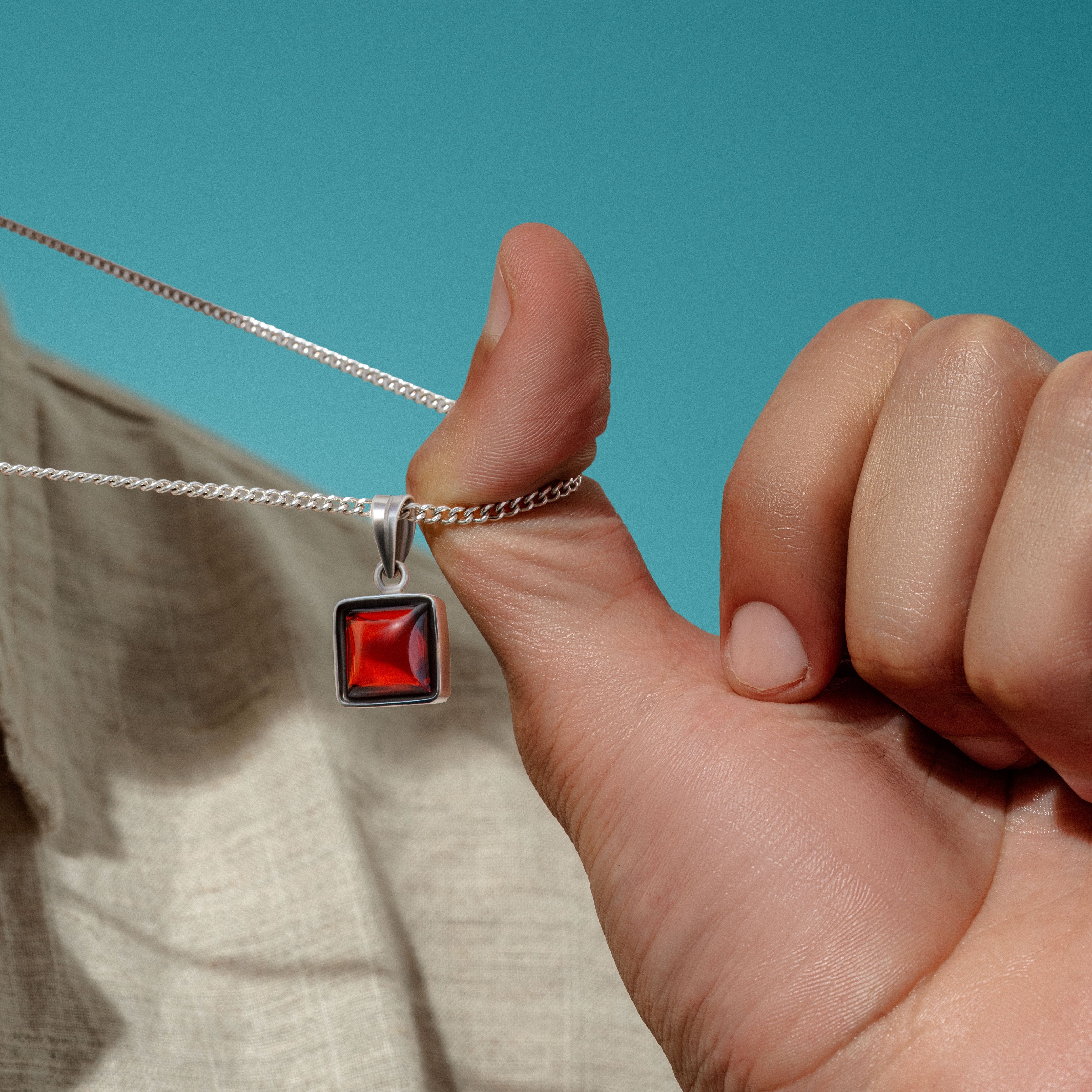 Red Sun Necklace - ARTSY SILVER