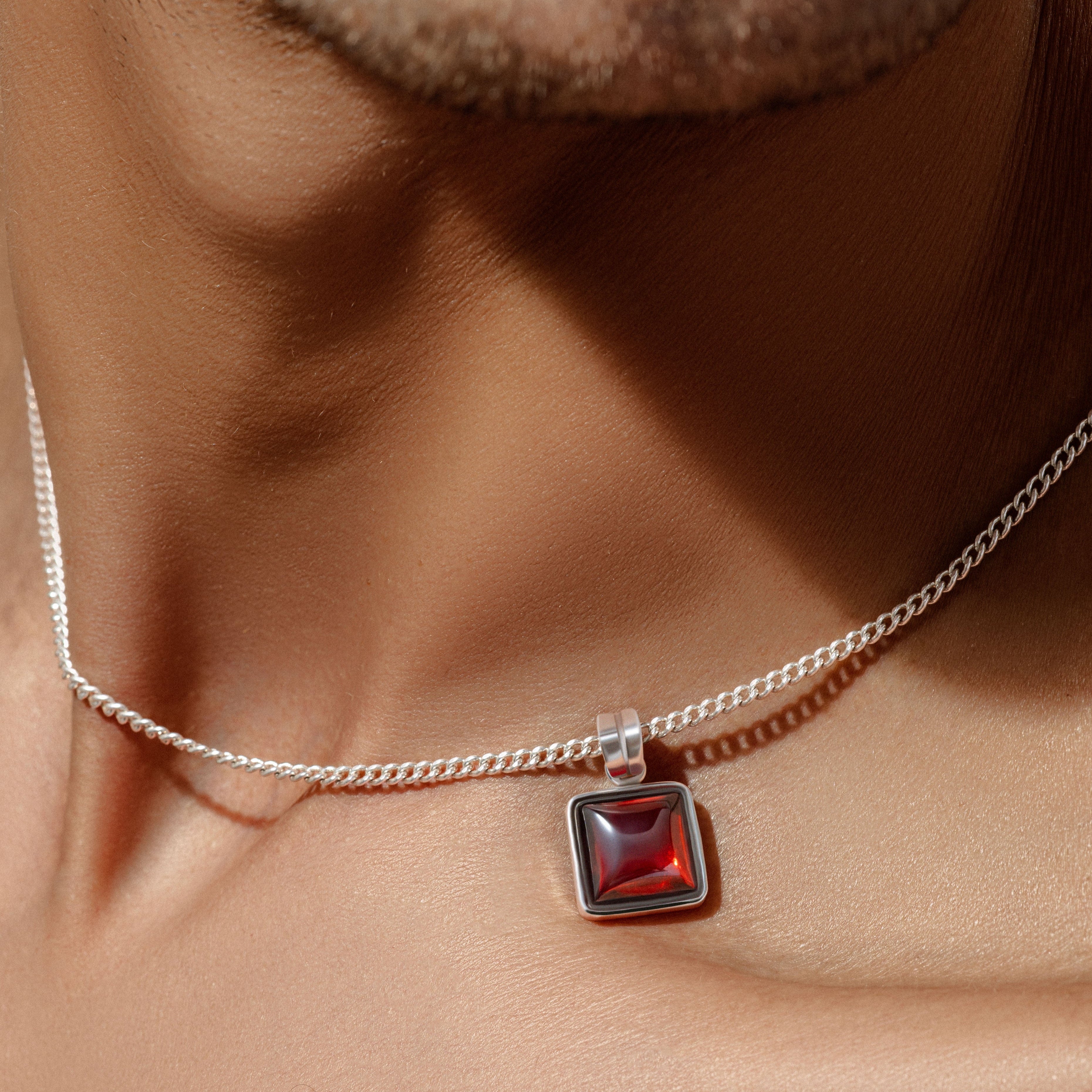 Red Sun Necklace - ARTSY SILVER