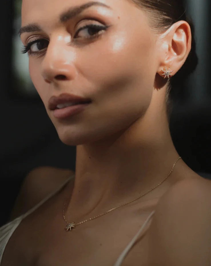 Starlet Gold Plated Necklace And Earrings Set