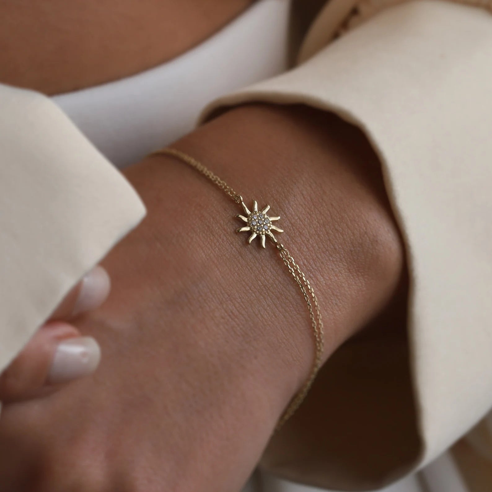 Sun Celestial Necklace and Bracelet Set - ARTSY SILVER