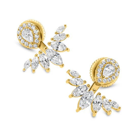 Lotus Gold Plated Ear Jacket - ARTSY SILVER