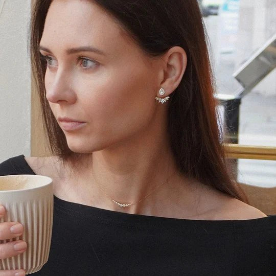 Lotus Gold Plated Ear Jacket - ARTSY SILVER