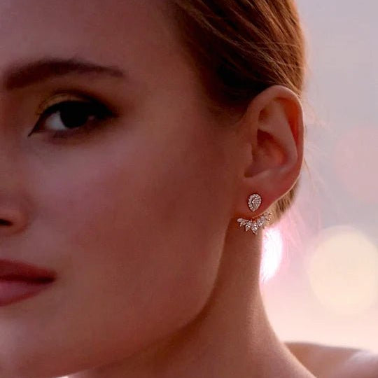 Lotus Gold Plated Ear Jacket - ARTSY SILVER