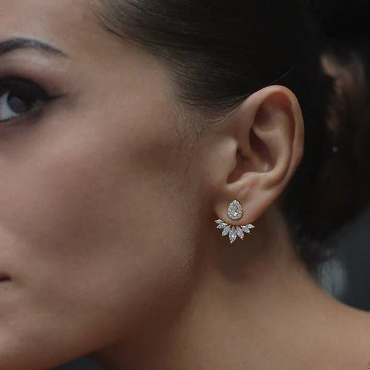 Lotus Gold Plated Ear Jacket - ARTSY SILVER