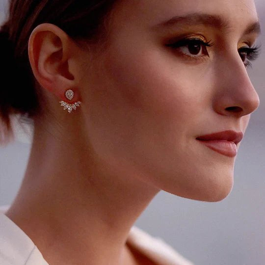 Lotus Gold Plated Ear Jacket - ARTSY SILVER