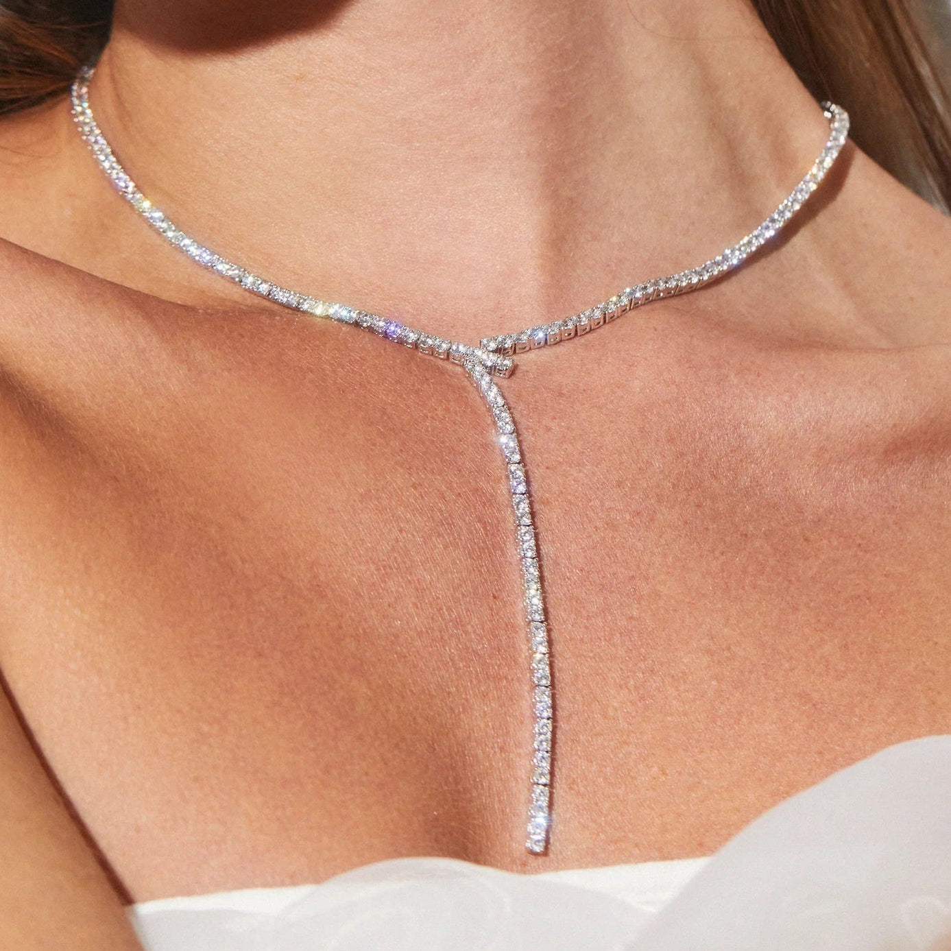 Cocktail Y Tennis Necklace