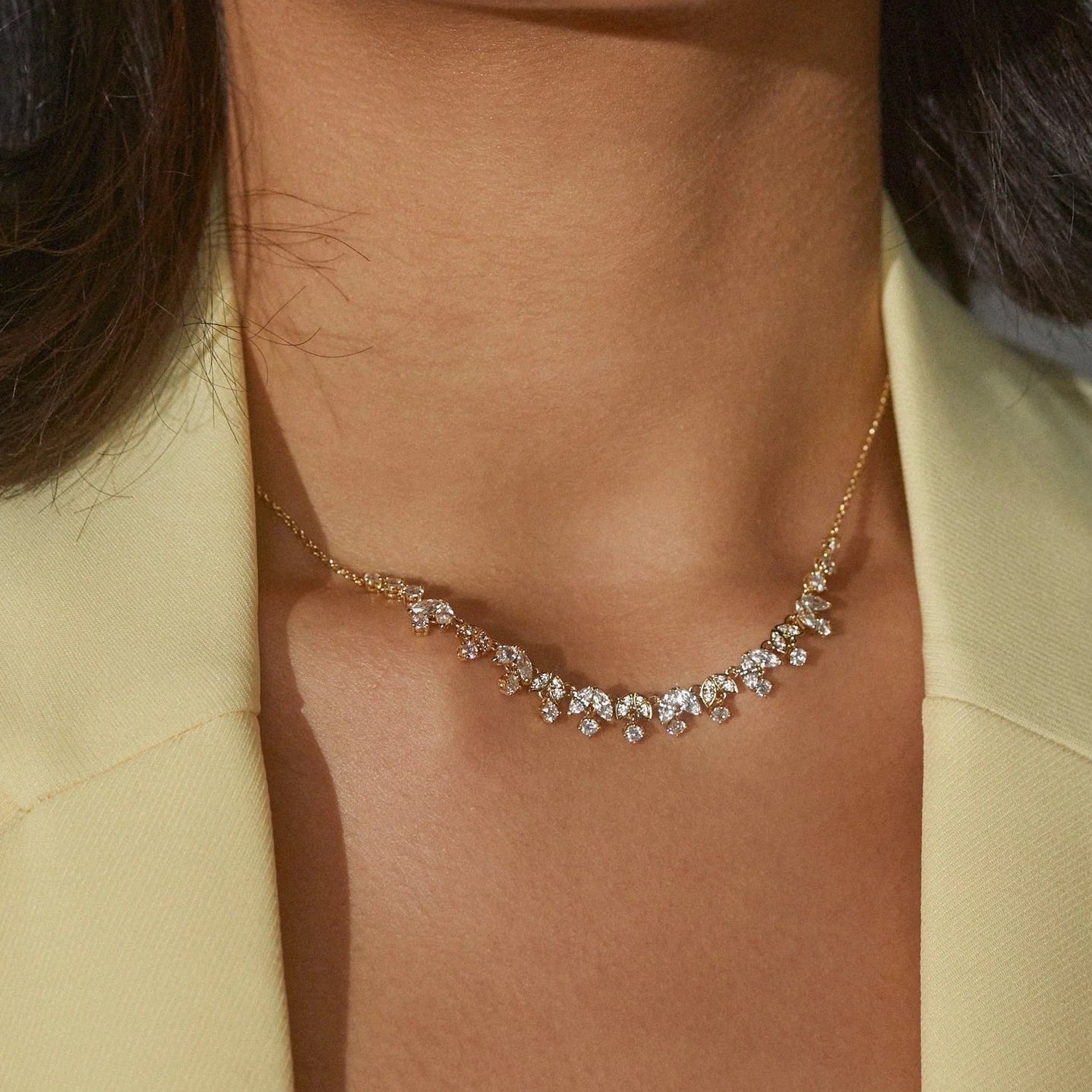 Zircon Tulip Collar Necklace