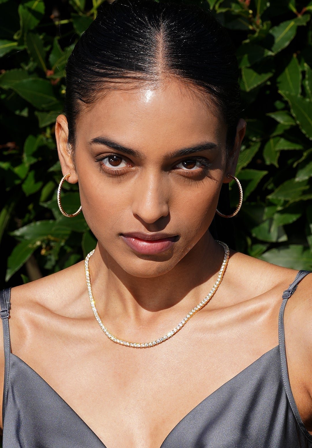 Art Of Dazzle Necklace And Earrings Set - ARTSY SILVER
