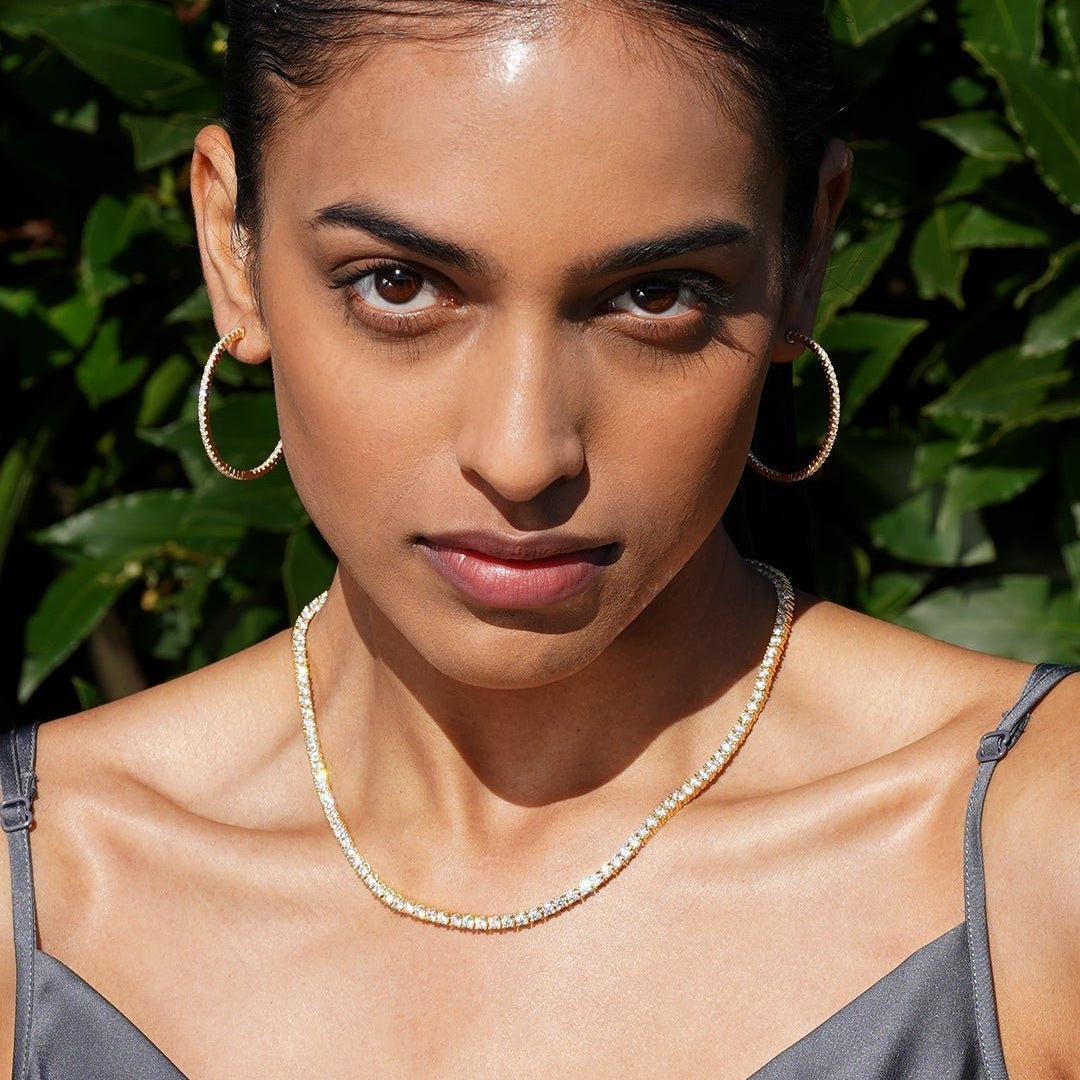 Art Of Dazzle Necklace And Earrings Set - ARTSY SILVER