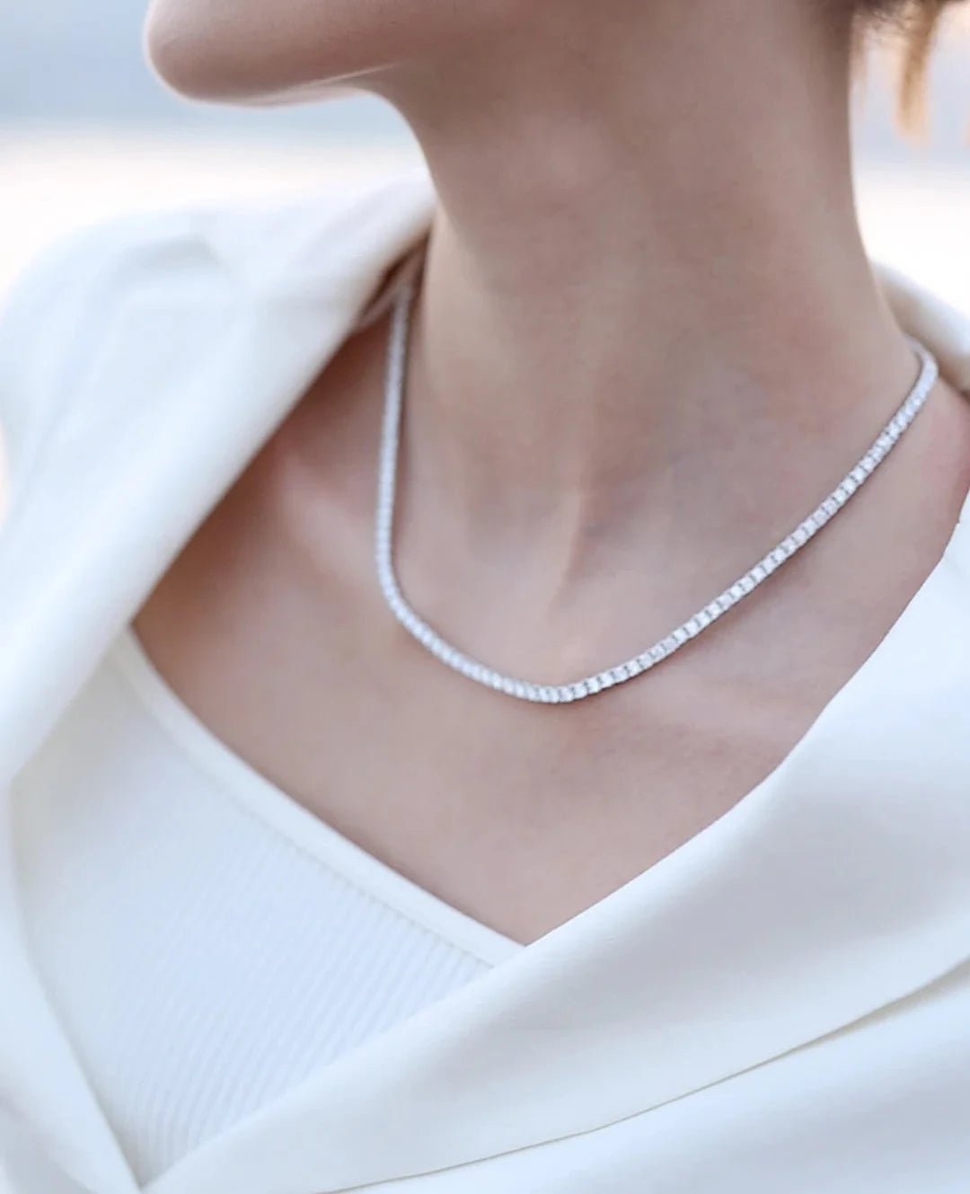 3mm Tennis Necklace Silver - ARTSY SILVER