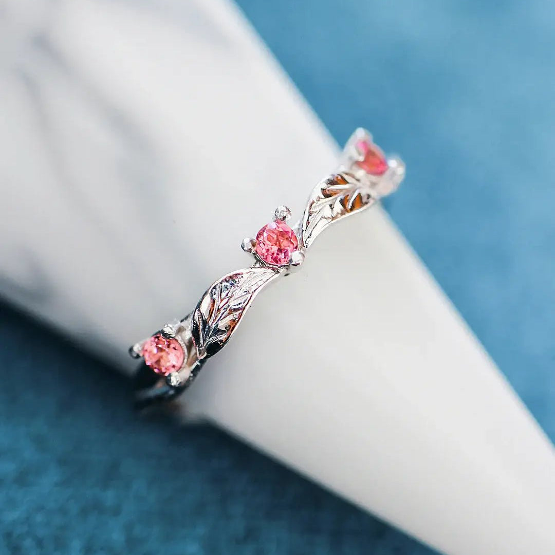 My Only One Pink Stones Ring - ARTSY SILVER