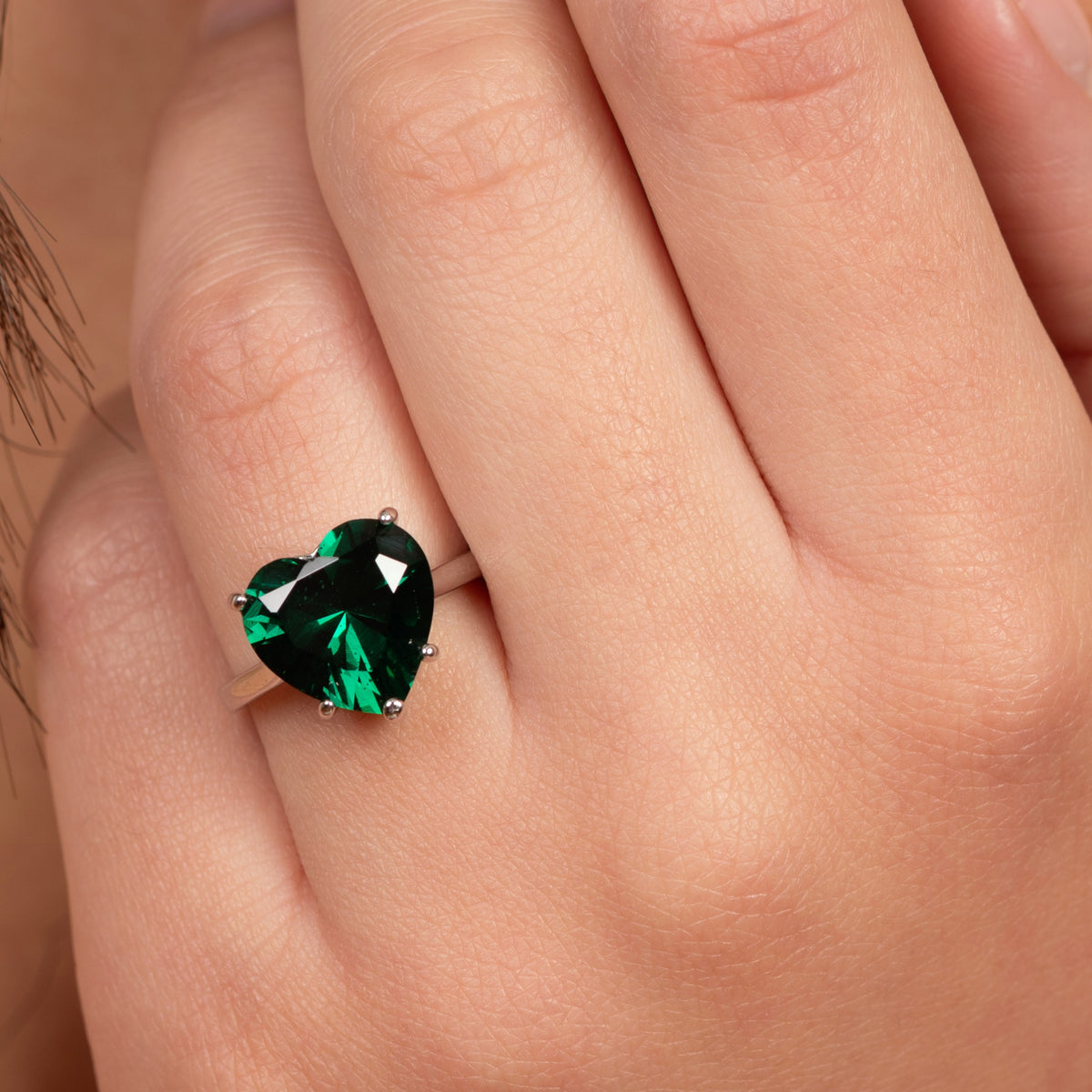 To My Buttercup Emerald Heart Gold Plating Ring
