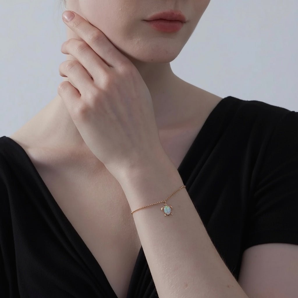 Tenytiny Turtle Opal Bracelet - ARTSY SILVER