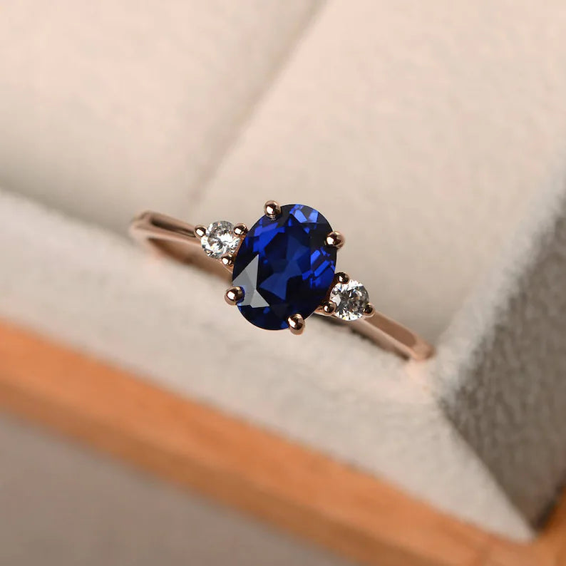 Vintage Promise Blue Sapphire Ring