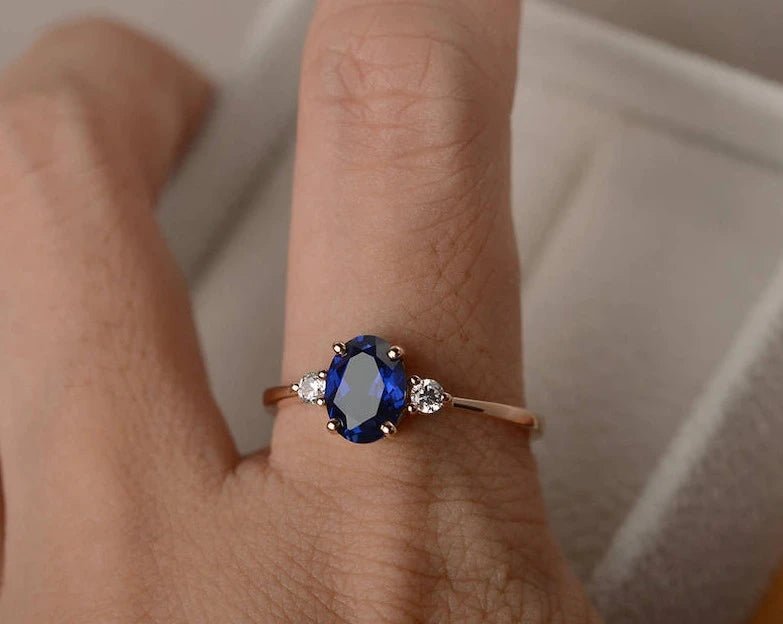 Vintage Promise Blue Sapphire Ring - ARTSY SILVER