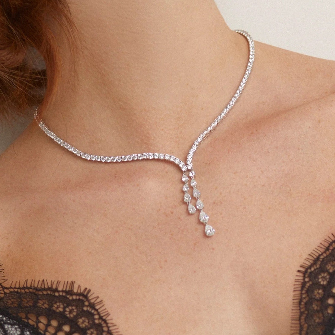 Juliet Lariat Tennis Necklace