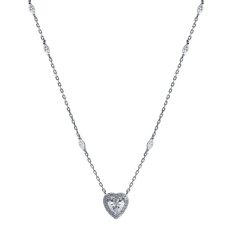 Sweetheart Zircon Silver Necklace - ARTSY SILVER