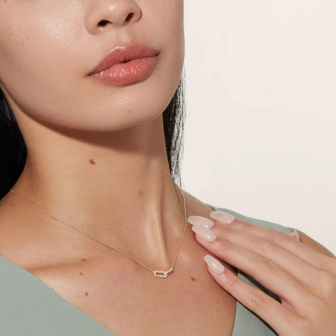 Encrusted Double Link Necklace