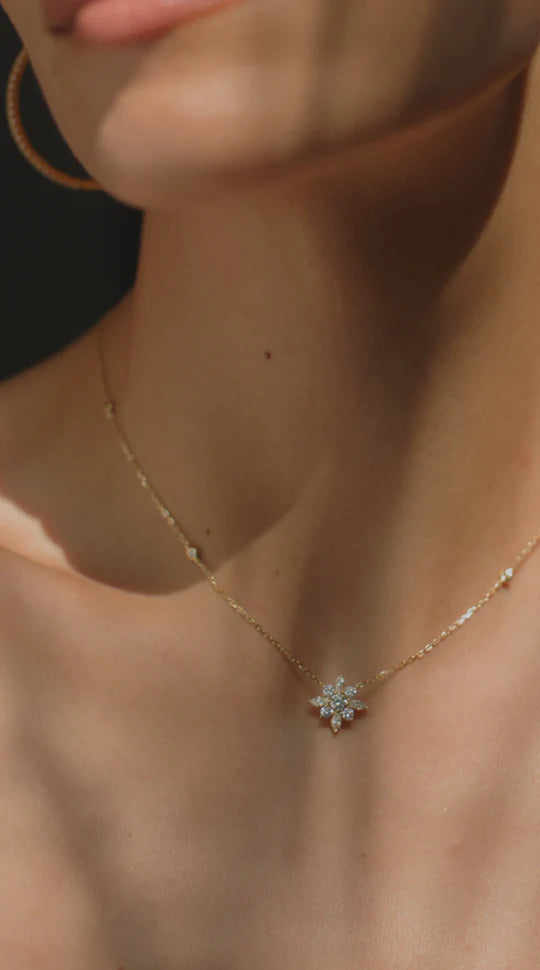 Golden Lilly Flower Necklace