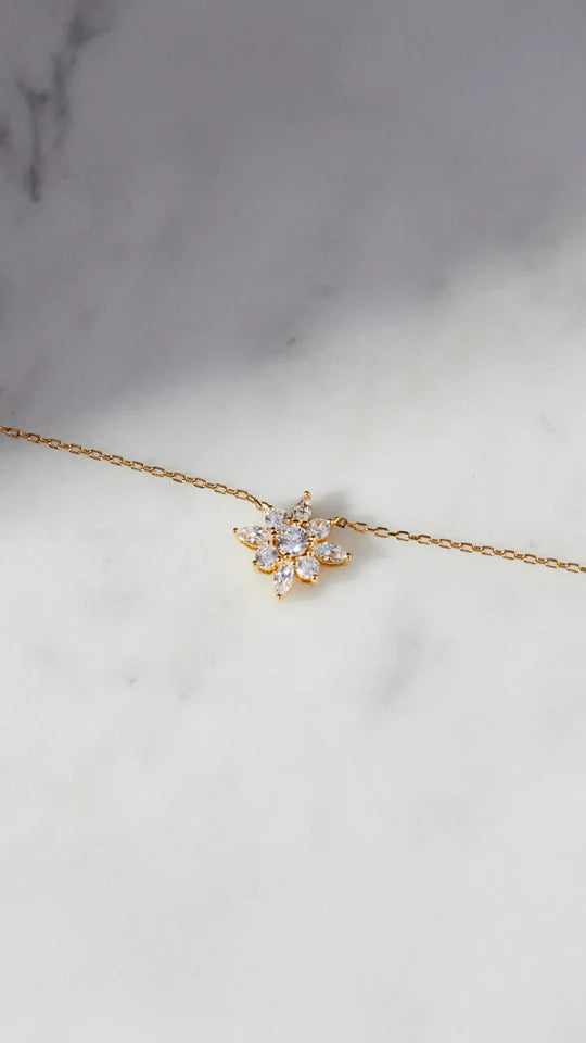 Golden Lilly Flower Necklace