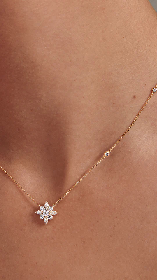 Golden Lilly Flower Necklace