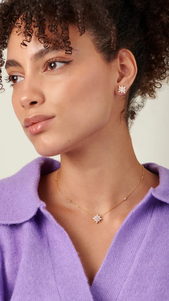 Golden Lilly Flower Necklace