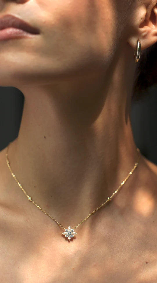 Golden Lilly Flower Necklace