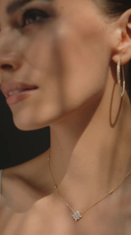 Golden Lilly Flower Necklace