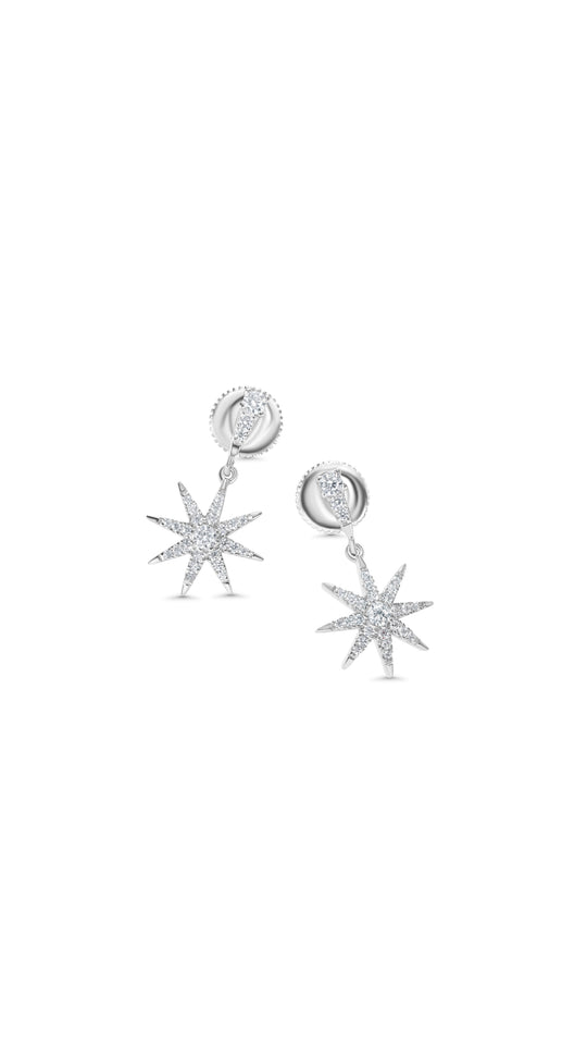 Daphne Pole Star Silver Earrings